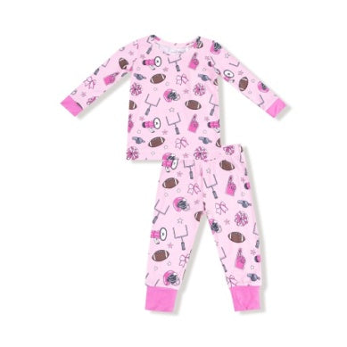 Angel Dear- L/s Loungewear Set- Game Day Pink