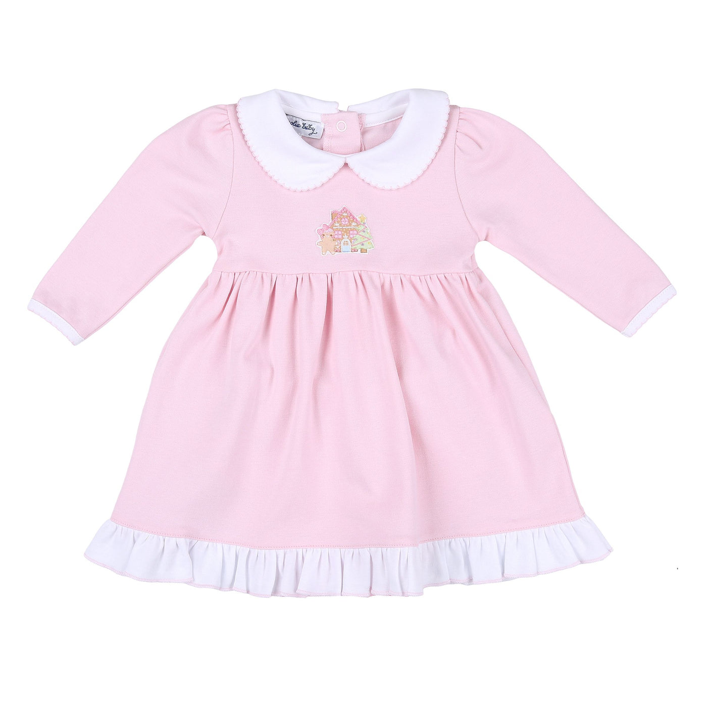 Sweet Gingerbread Embroidered Collared L/S Dress Set