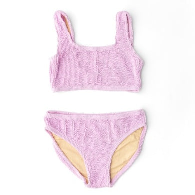 Crinkle Girls Two Piece Swimsuit- Lavender