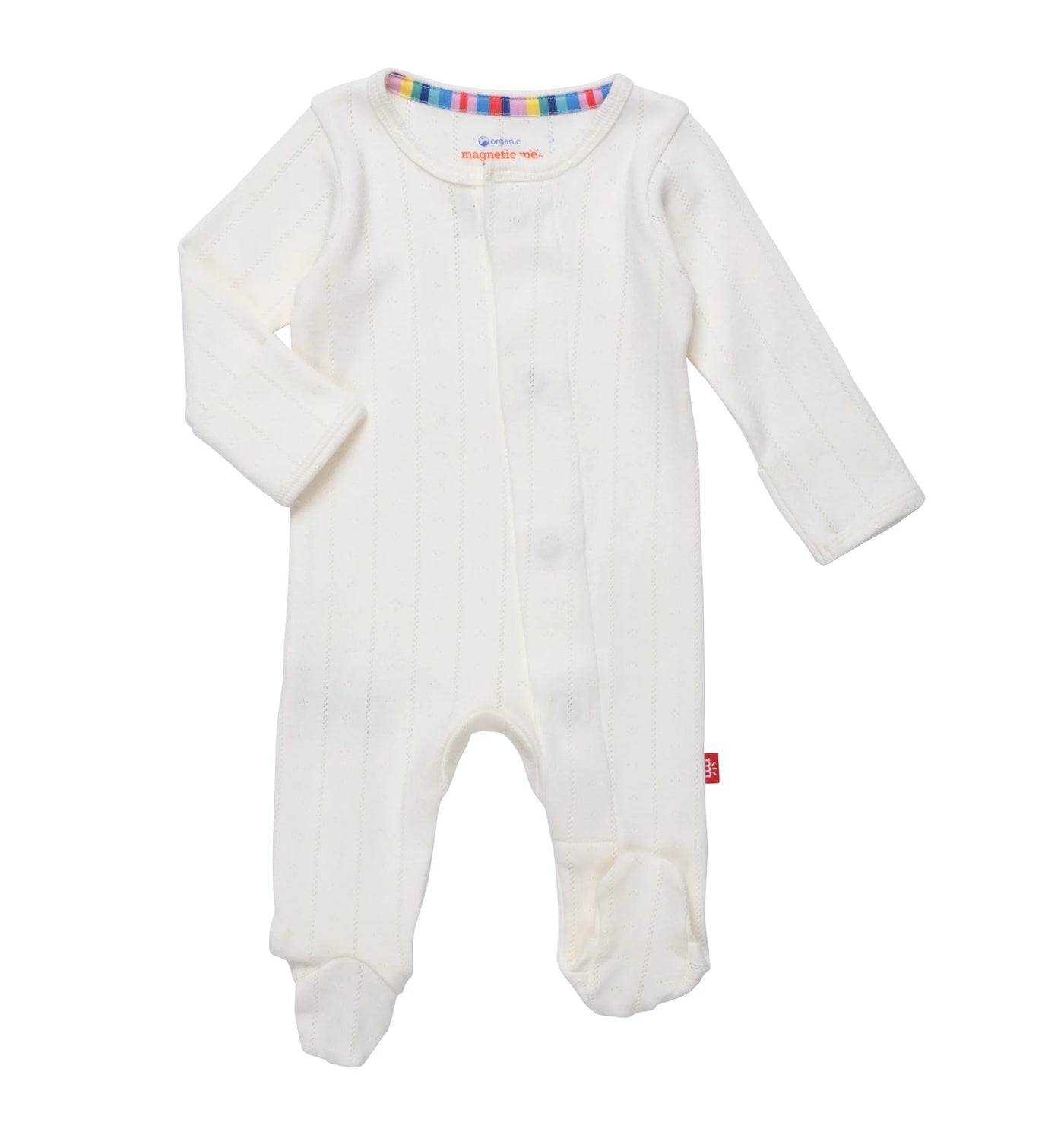 Love Lines Organic Cotton Pointelle Magnetic Footie- Multiple