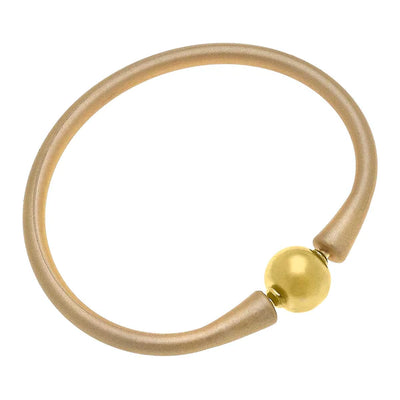 Bali 24K Gold Plated Ball Bead Silicone Bracelets