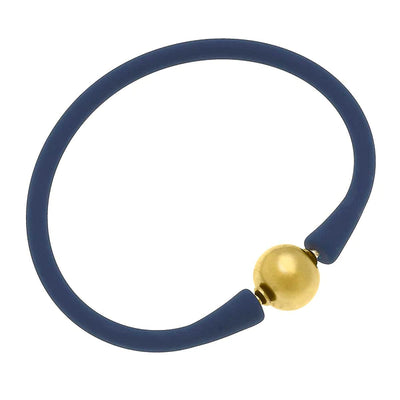 Bali 24K Gold Plated Ball Bead Silicone Bracelets