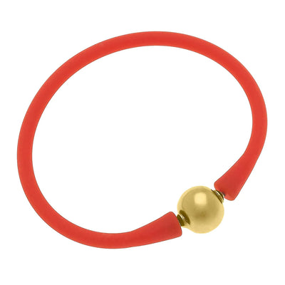 Bali 24K Gold Plated Ball Bead Silicone Bracelets