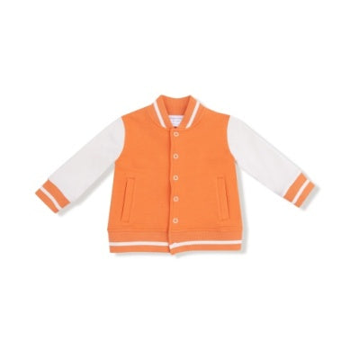 Angel Dear-French Terry Sport Varsity Letterman Jacket- Orange