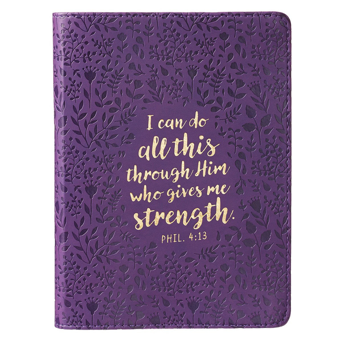 I Can Do All Things Purple Faux Leather Journal