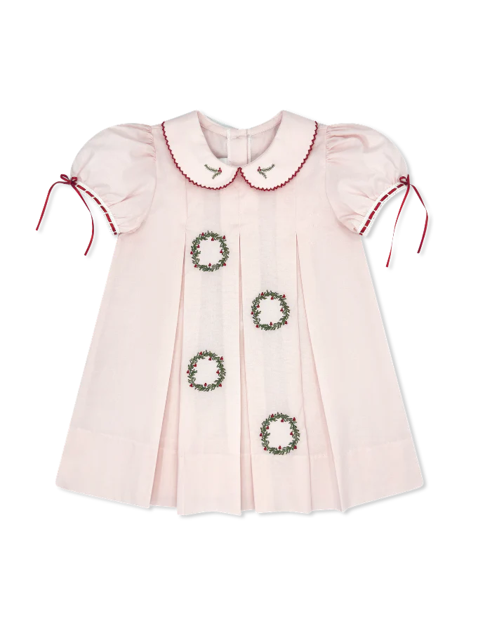 Lullaby Set- Precious Memories Dress Pink Batiste, Holly