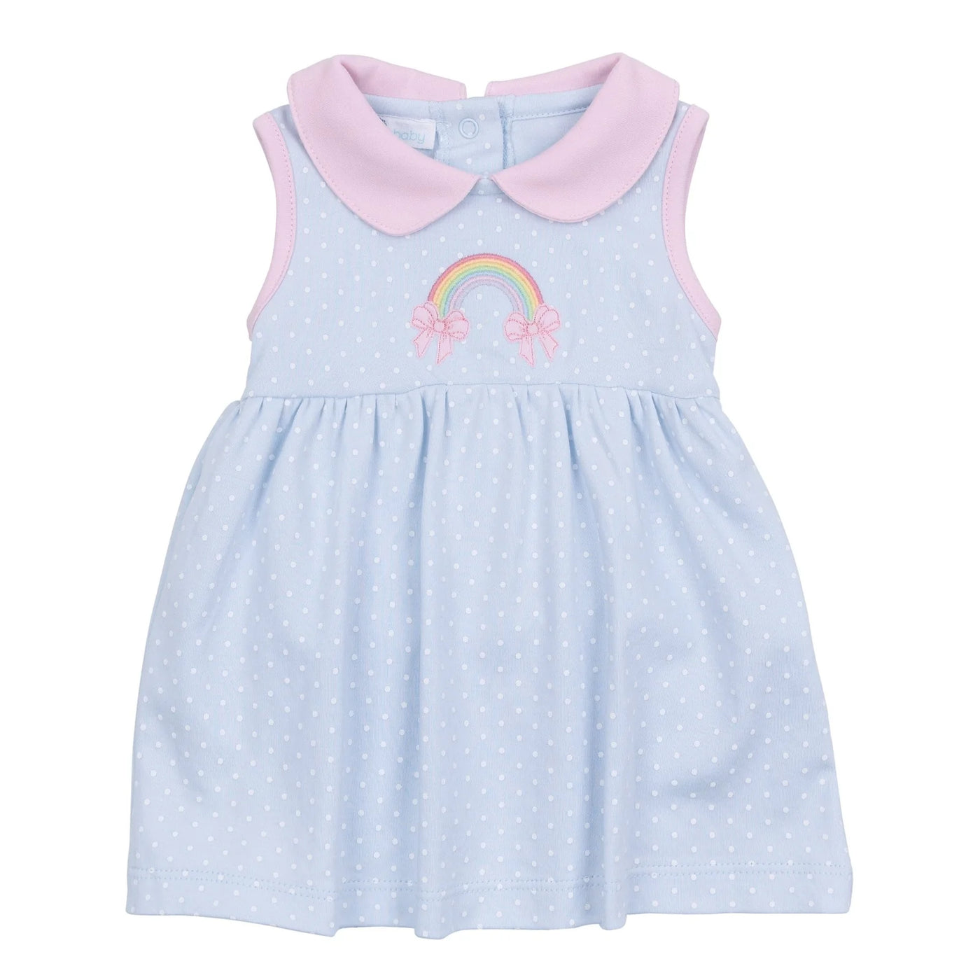 Magnolia Baby- Rainbow Wishes Applique Collared Dress