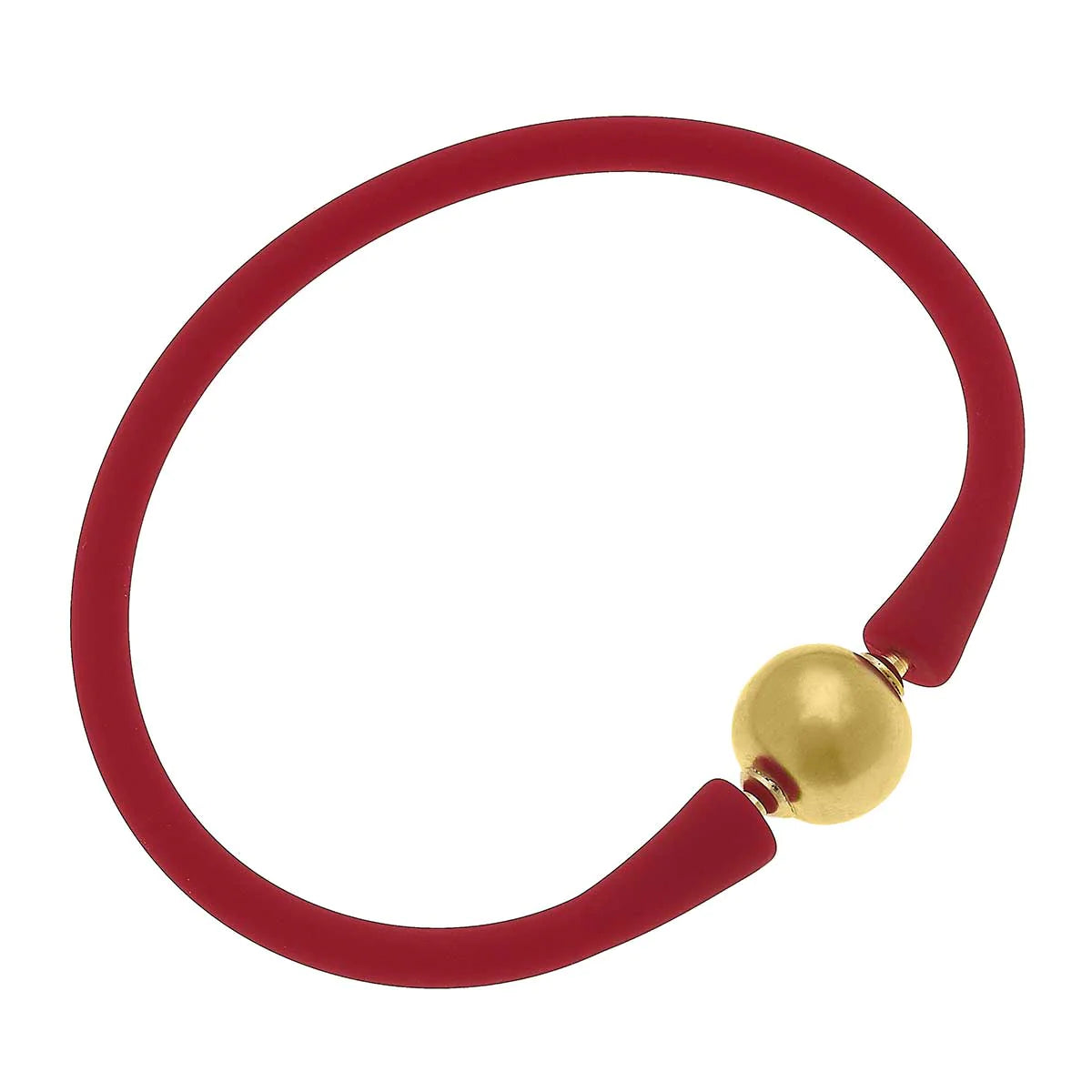 Bali 24K Gold Plated Ball Bead Silicone Bracelets