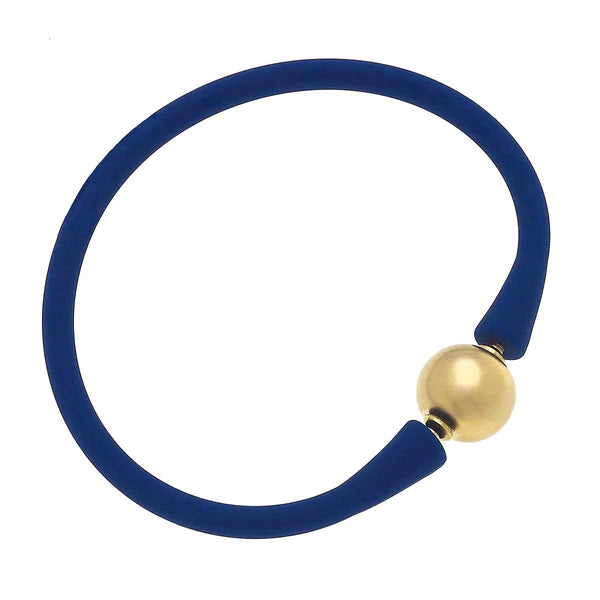 Bali 24K Gold Plated Ball Bead Silicone Bracelets