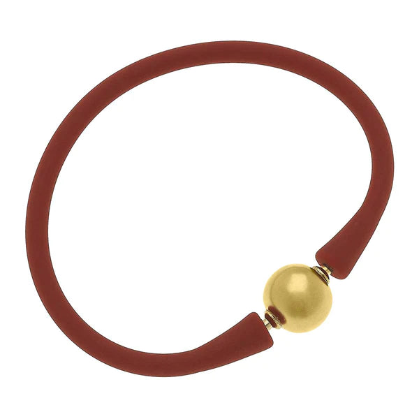 Bali 24K Gold Plated Ball Bead Silicone Bracelets
