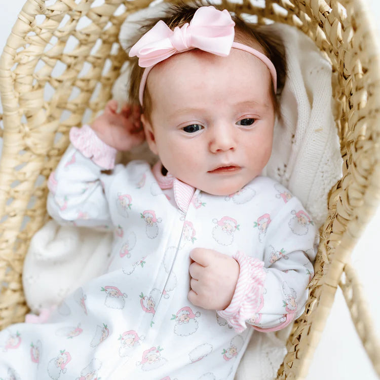 Magnolia Baby- Santa Baby Print Zip Footie