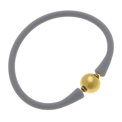 Bali 24K Gold Plated Ball Bead Silicone Bracelets