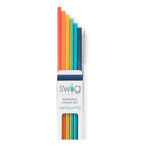 Swig Retro Rainbow Reusable Straw Set