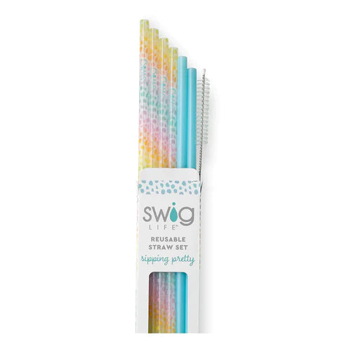 Swig Wild Child & Aqua Reusable Straw Set
