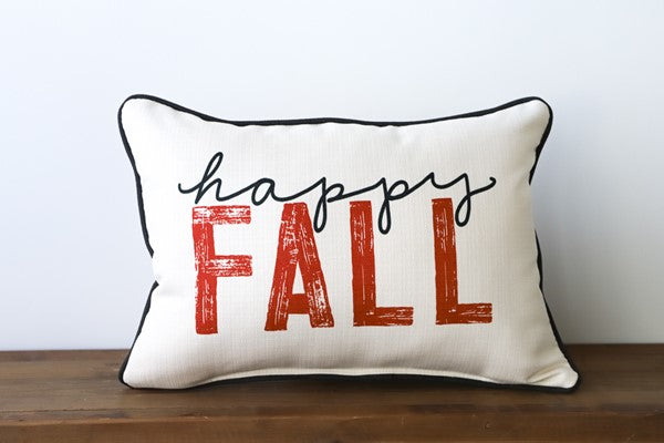 Happy Fall Distressed Words Pillow