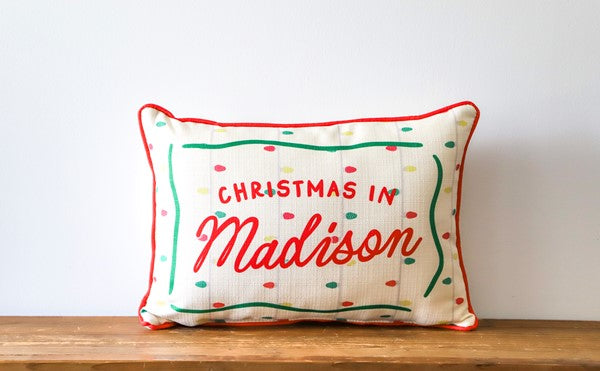 String Lights Christmas Pillow