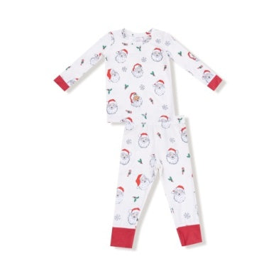 Angel Dear Cream Vintage Santas 2pc PJ Set