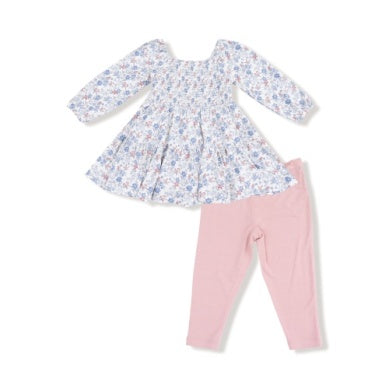 Angel Dear- Country Girl Floral - Cap Sleeve Dress + Bamboo Legging