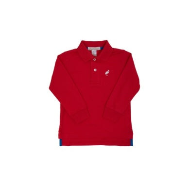 TBBC- Prim and Proper Polo Ls-Pima- Richmond Red/Worth Ave White