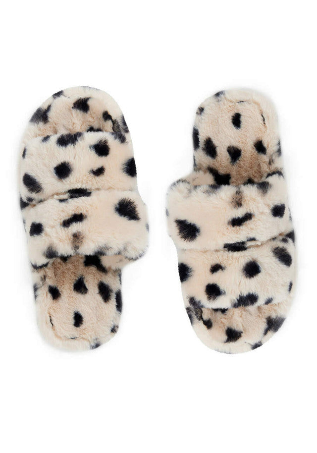 Wild Cheetah Platform Fur Slipper