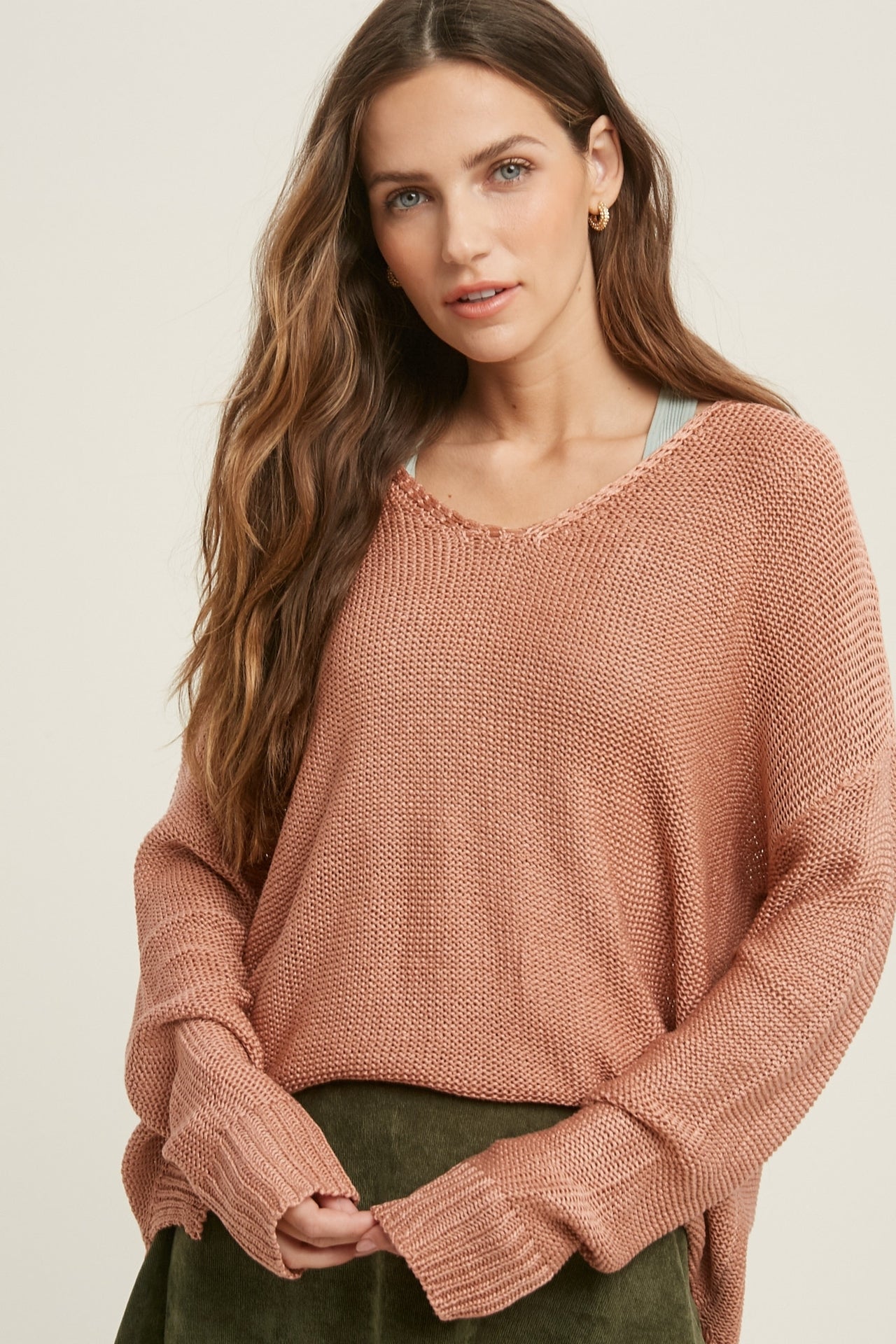 Casual Hi-Low Knit Sweater with Side Slit