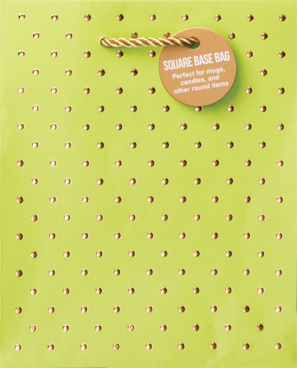 Gold Swiss Dots- Lime Tote Bag- Square