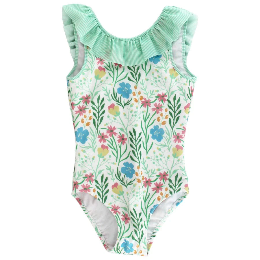 Girls One Piece Swimsuit- Meadow