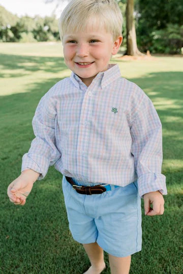 Roscoe Button Down Shirt- Sunkist Plaid