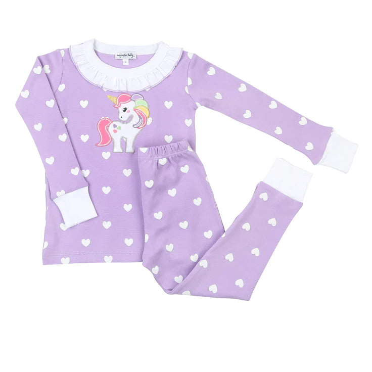 SWEET UNICORN COMBO RUFFLE TODDLER LONG PAJAMAS