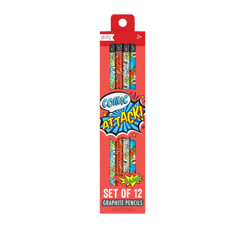 Comic Attack Graphite Pencils- Set of 12