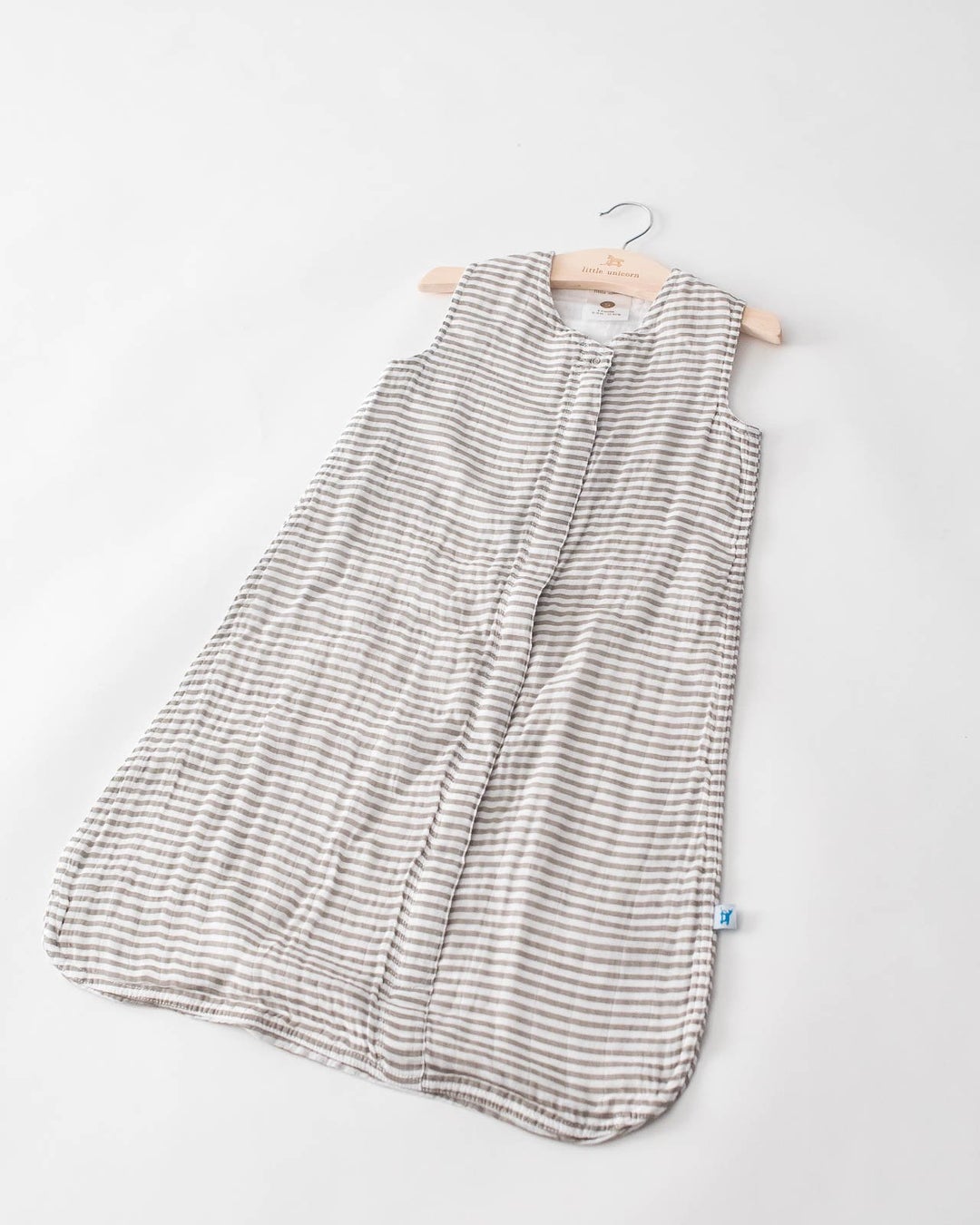 Cotton Muslin Sleep Bag Large- Grey Stripe