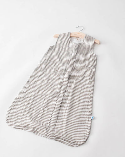 Cotton Muslin Sleep Bag Large- Grey Stripe