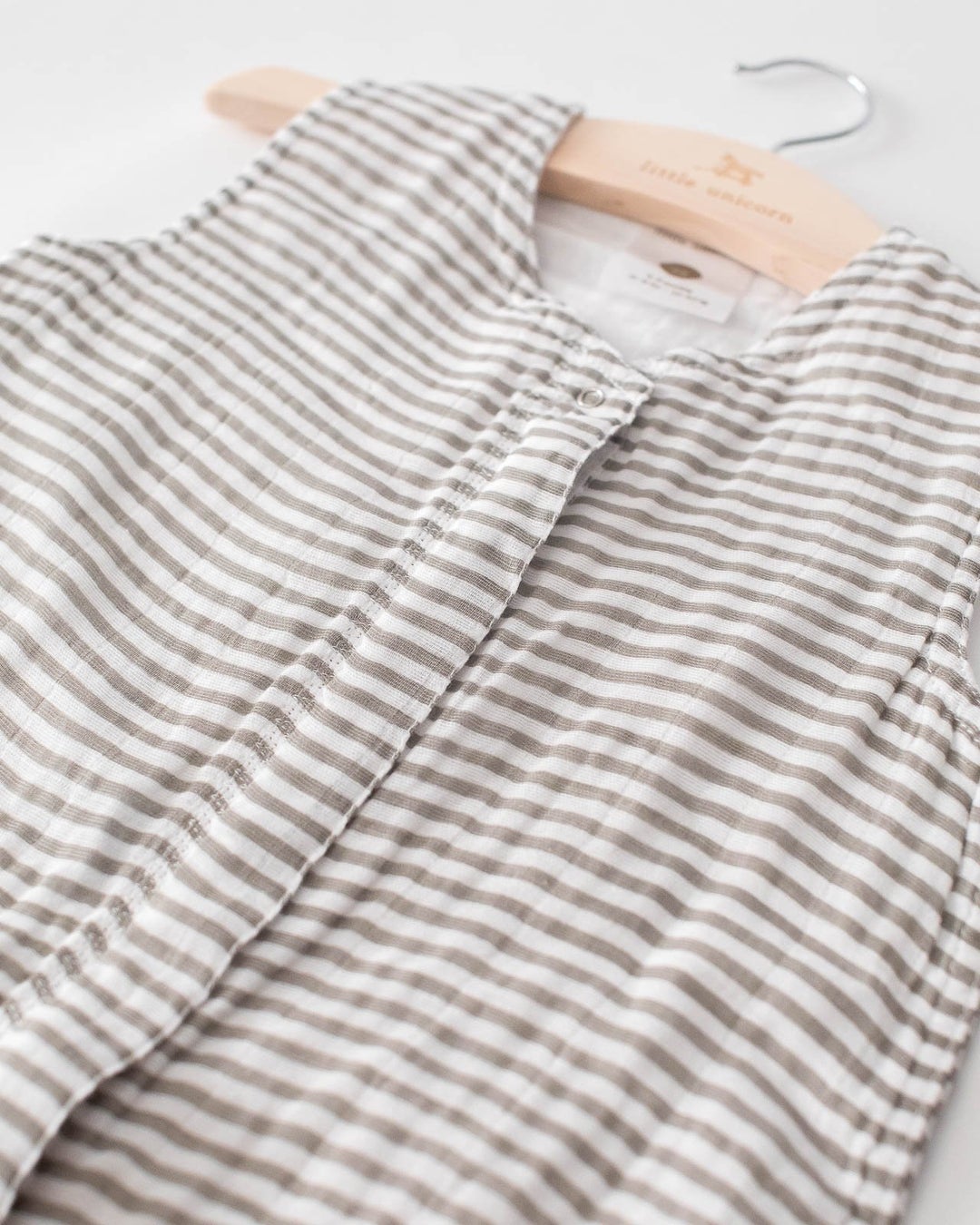 Cotton Muslin Sleep Bag Large- Grey Stripe