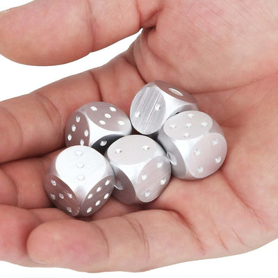 Silver Brushed Stainless Dice Set