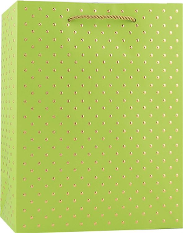 Gold Swiss Dots-Lime Tote Bag-Medium