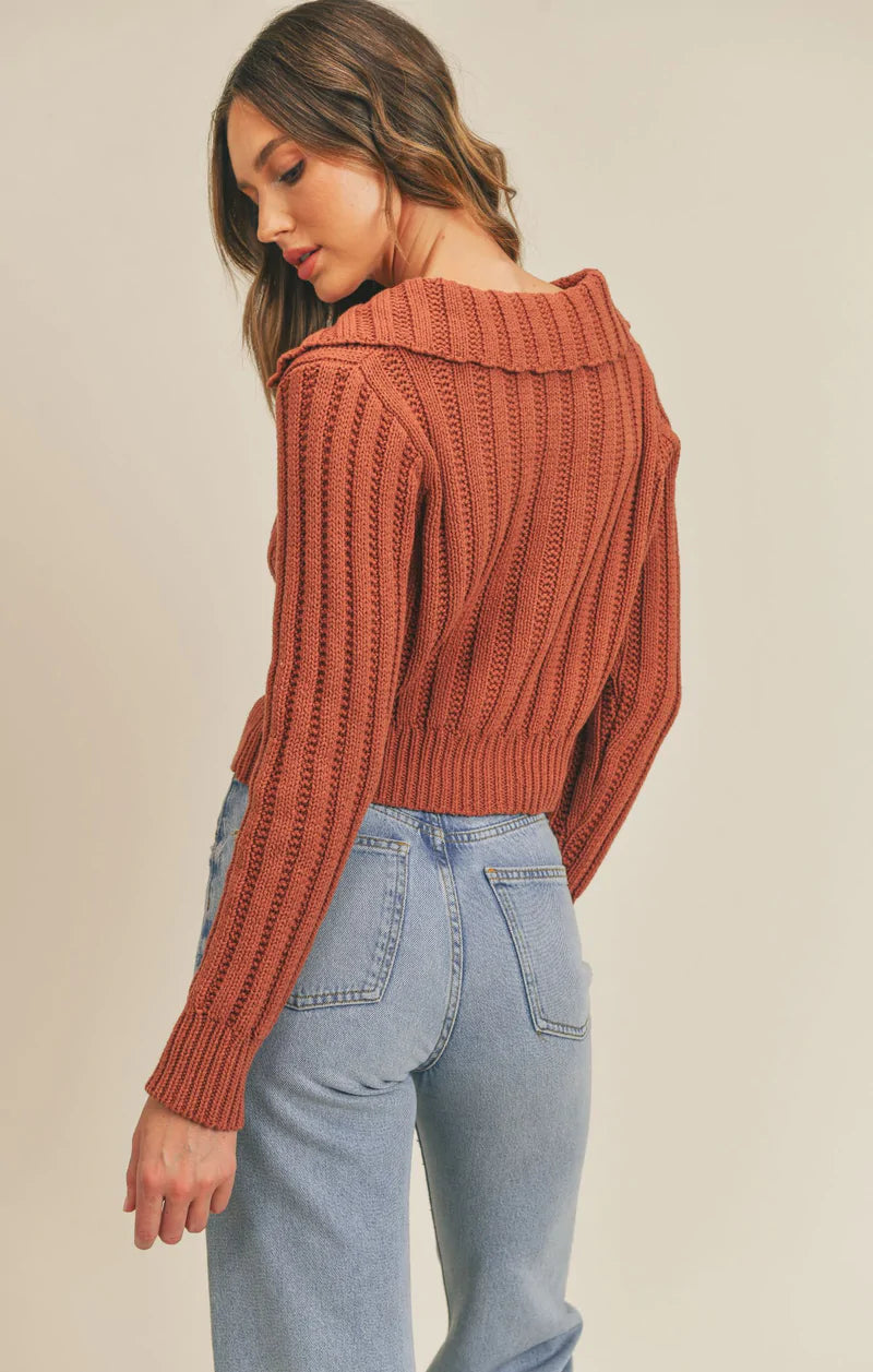 Toasty Collared Sweater Cardigan