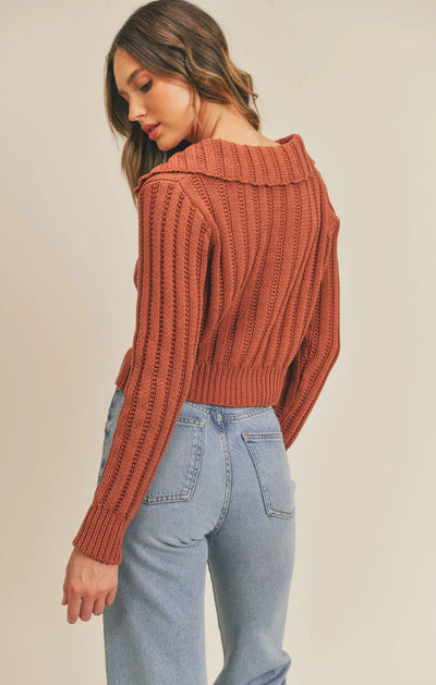 Toasty Collared Sweater Cardigan