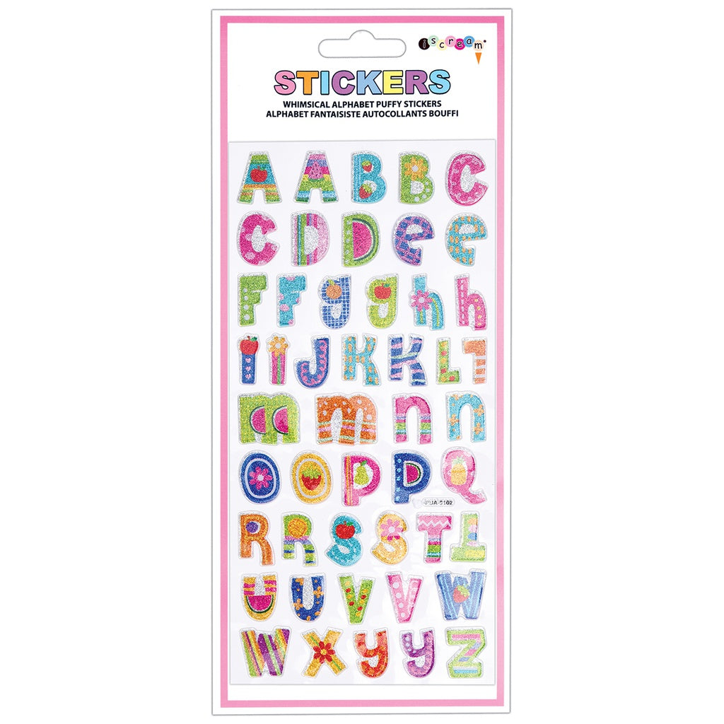 Whimsical Alphabet Puffy Stickers
