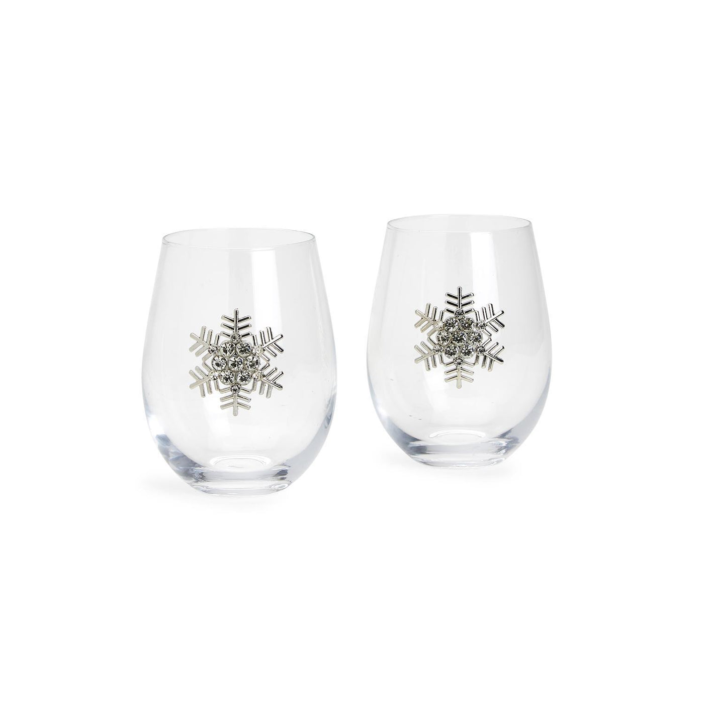 Jeweled Snowflake Stemless Wine Glass