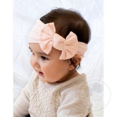 Soft Cable Knit Nylon Band with Bowtie