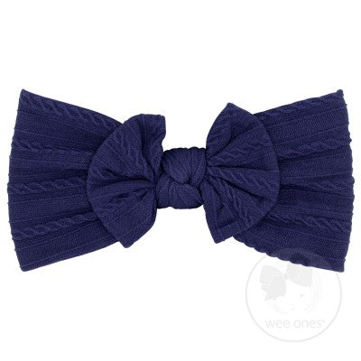 Soft Cable Knit Nylon Band with Bowtie