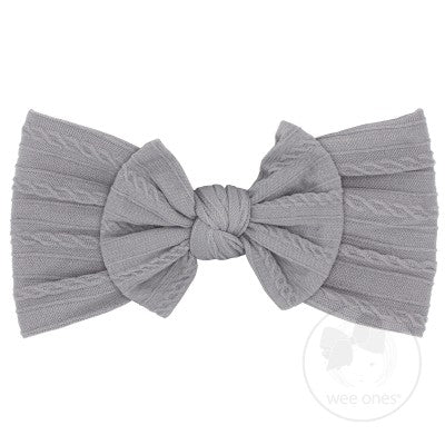 Soft Cable Knit Nylon Band with Bowtie