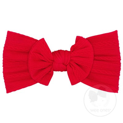 Soft Cable Knit Nylon Band with Bowtie