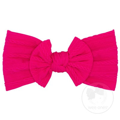 Soft Cable Knit Nylon Band with Bowtie