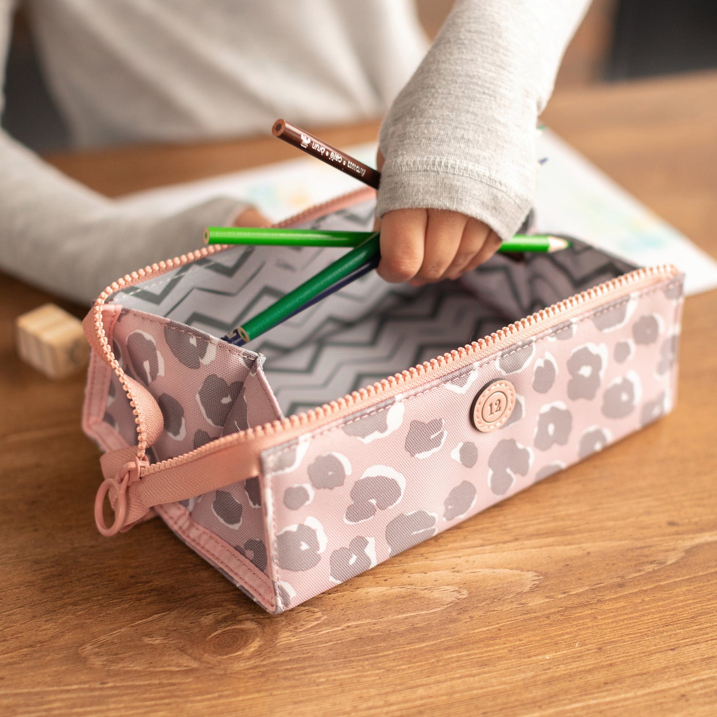 Adventure Pencil Case- Pink Leopard Print
