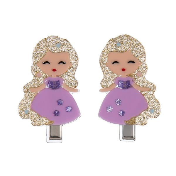 Cute Doll Purple Dress Alligator Clips