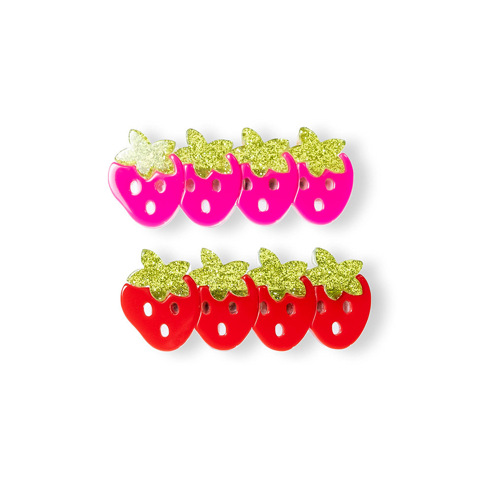 Multi Strawberry Pink Red Alligator Clips