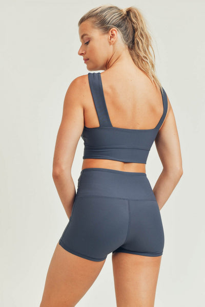 Micro- Ribbed Lycra-Blend Sports Bra