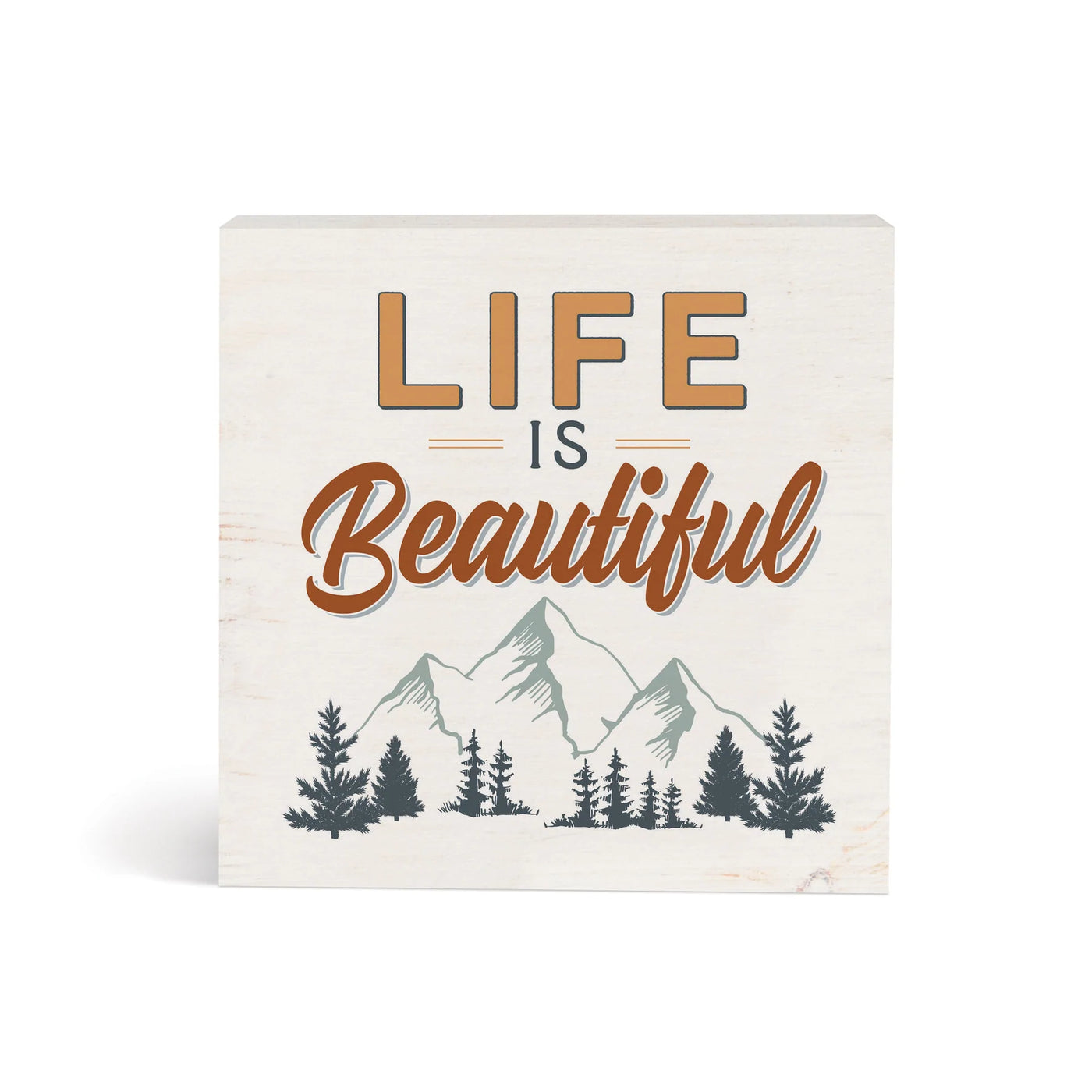 LIFE IS BEAUTIFUL WOOD BLOCK DÉCOR