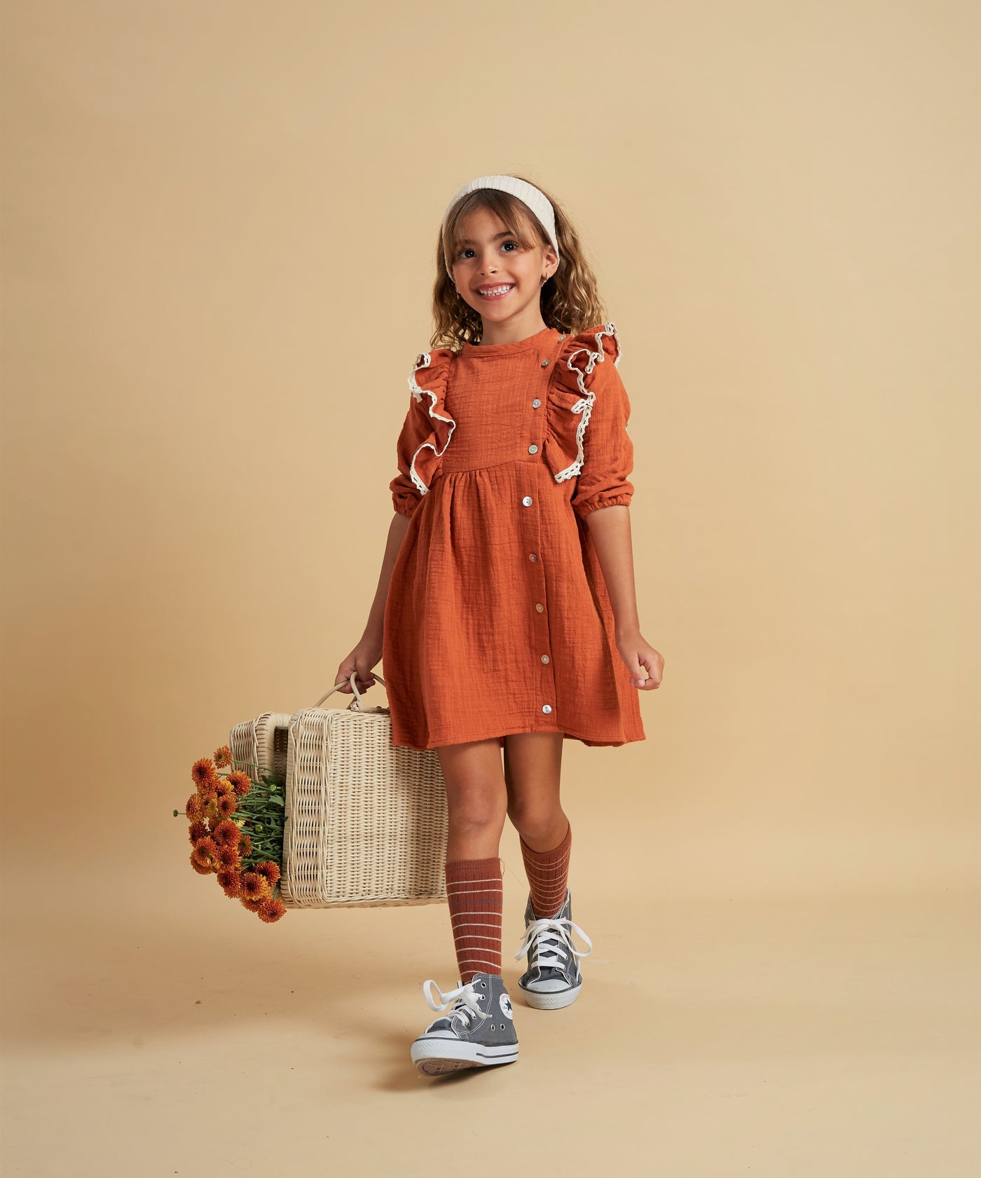 Rust Frill Dress